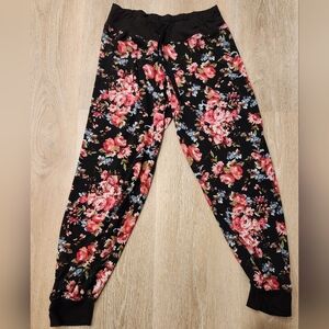 Floral Black Joggers